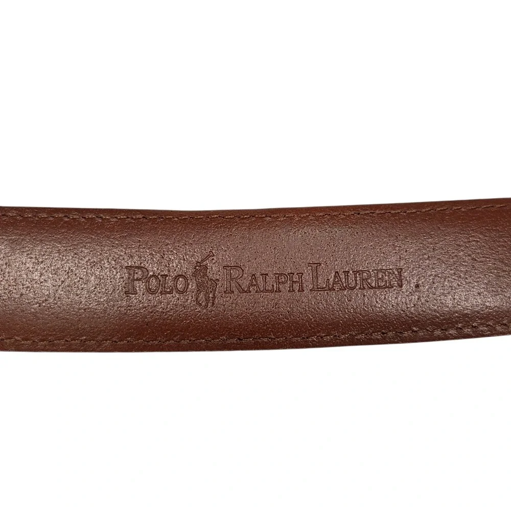 Vtg Polo Ralph Lauren Leather Belt Mens 40 Brown Silver Buckle 405191717 Classic